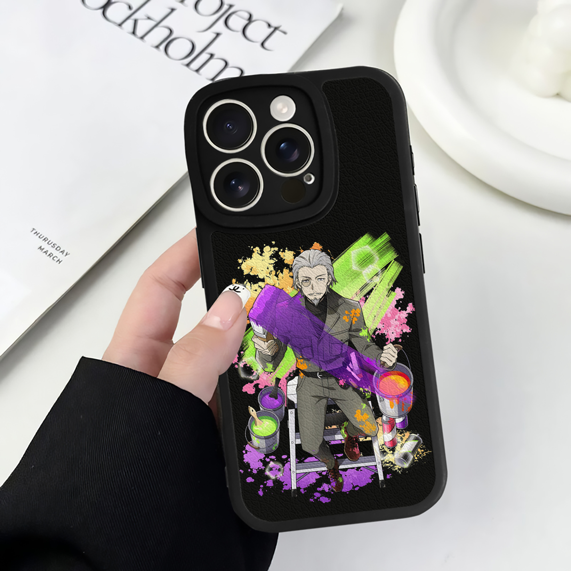 （画像用） 文豪ストレイドッグス Bungo Stray Dogs 【iPhone 16シリーズ対応】シリコンスマホケース（レザー調） 材質：シリコン